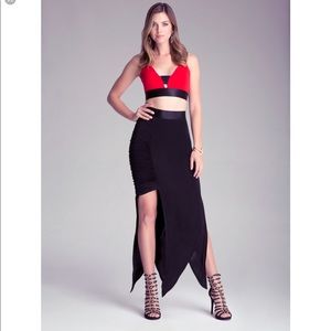 Crisscross Hem Maxi Skirt